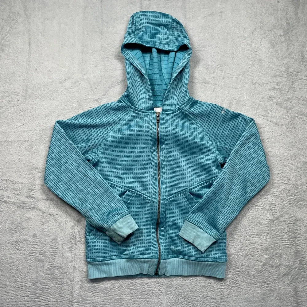 Set Of 2 Columbia Fleece Jacket & Hoodie Kids Size M 10/12 Purple‎ Teal Full Zip